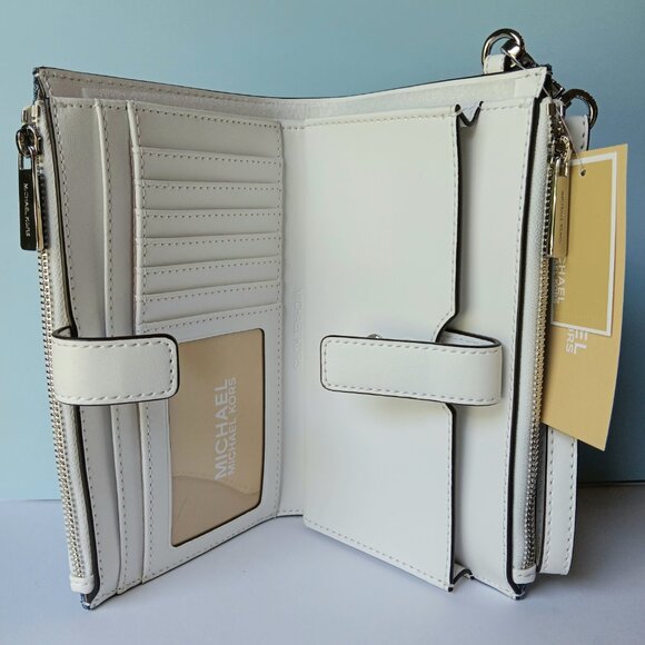 MICHAEL KORS NWT Large Jet Set Embellished Travel Denim Wristlet Phone Wallet - Picture 4 of 5